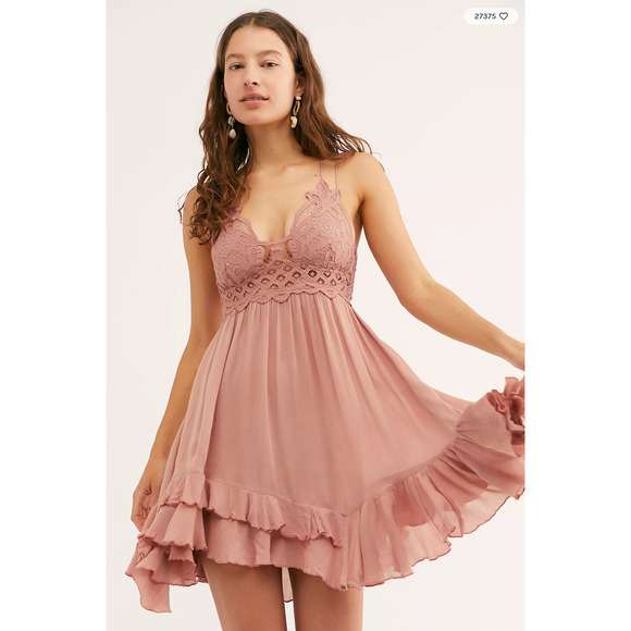 Free People Adella pink slip dress - Picture 1 of 6
